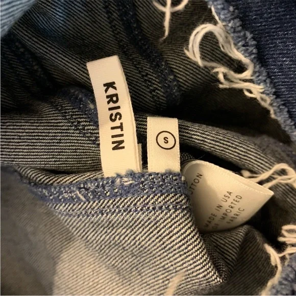 GRLFRND Denim 'Kristin' Bustier Strapless Dress in Femme Fatale Size Small NWOT - Picture 11 of 13